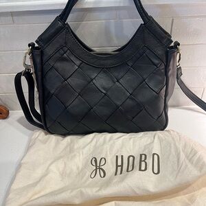HOBO Handle Black Quilted Leather shoulder Bag